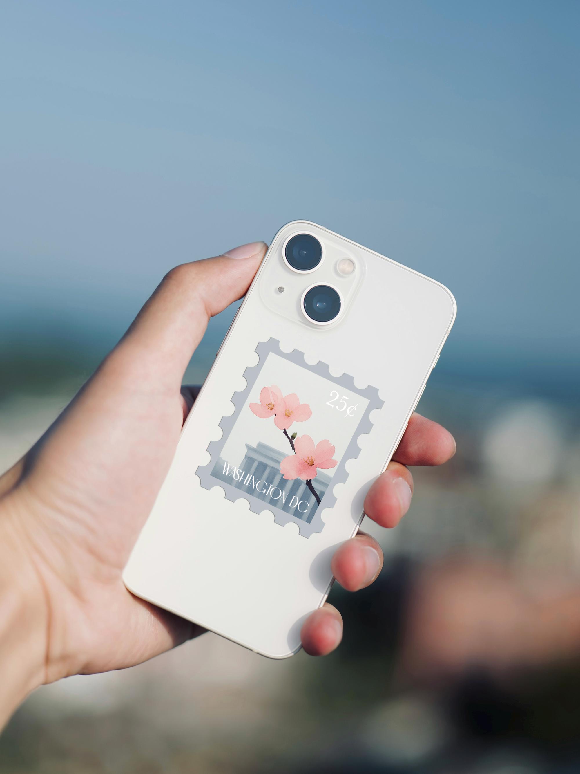 Flower Sticker Dc Washington DC Sticker: Cherry Blossom & Lincoln Memorial, Waterproof ...