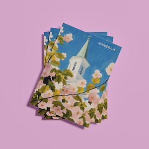Carte postale de fleurs de cerisier d'Alexandrie en Virginie, art du printemps de la vieille ville de Virginie, cadeau et souvenir uniques d'Alexandrie, carte postale 4 x 6