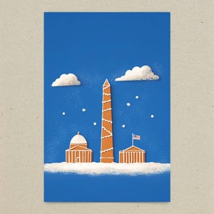 Cartão postal de Natal de Washington DC / Sonhos de gengibre