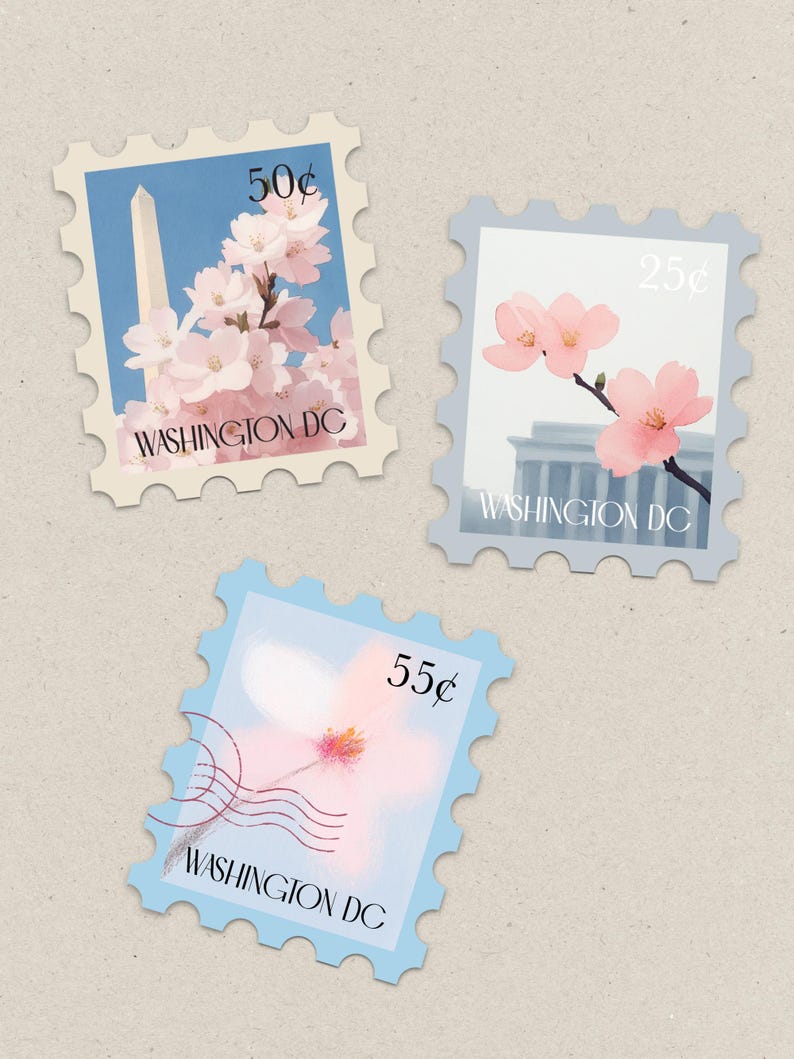 Flower Sticker Dc Washington DC Cherry Blossom Sticker Set: Waterproof Vinyl Decals ...