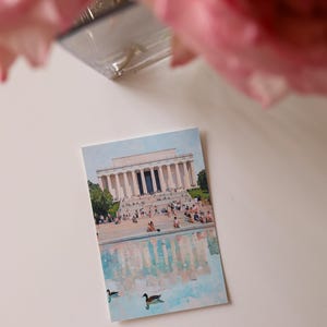 Washington DC Postcard, Reflecting on Lincoln, Lincoln Memorial Art, Unique Washington DC Gift And Souvenir, Modern 4x6 Postcard