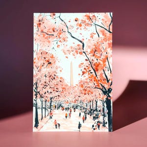 Washington DC Körsbärsblomsvykort: Vår på köpcentret, 4x6 resekort