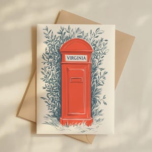Virginia Postcard, VA Mailbox, Virginia State Souvenir, 4x6 Greeting Card, World Postcard Day Card, Virginia Travel Gift