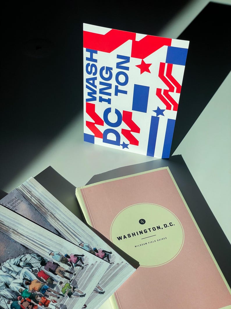 Modern Washington DC Postcard, W-Star Logo Design, Bold Patriotic Souvenir, Stylish Washington DC Collectible, Minimalist USA Travel Gift