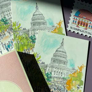 Washington DC Postcard, A Capitol Spring, Washington DC Art, Unique Washington DC Gift And Souvenir, 4x6 Greeting Card