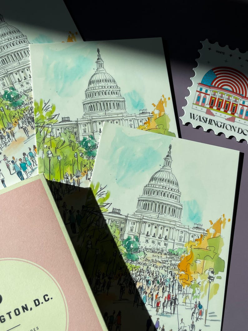 Washington DC Postcard, A Capitol Spring, Washington DC Art, Unique Washington DC Gift And Souvenir, 4x6 Greeting Card