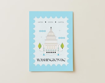 Washington DC Postcard: US Capitol Mail, 4х6 Travel Postcard