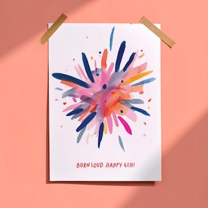 Fourth of July Postcard, Born Loud 4th of July Postcard, Happy 4th of July Greeting Card, Independence Day Postcard, USA Holiday Souvenir