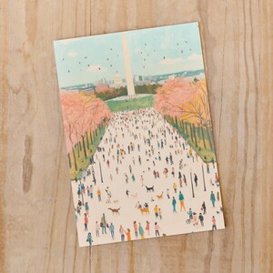 Washington DC Postcard, The National Mall postcard, Washington DC Art, Unique Washington DC Gift And Souvenir, Postcardful present