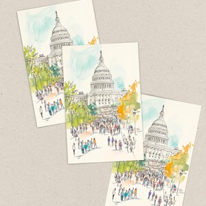 Washington DC Postcard, A Capitol Spring, Washington DC Art, Unique Washington DC Gift And Souvenir, 4x6 Greeting Card