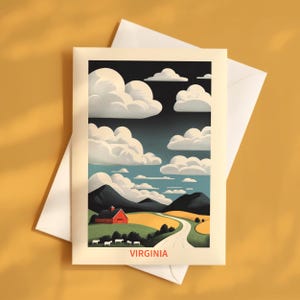 Virginia State Postcard, Quiet Corners of Virginia, 4x6 Virginia Greeting Card, Scenic Countryside Art, Virginia Art, USA Travel Souvenir