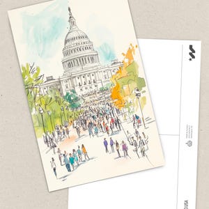 Washington DC Postcard, A Capitol Spring, Washington DC Art, Unique Washington DC Gift And Souvenir, 4x6 Greeting Card
