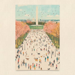 Washington DC Postcard, The National Mall postcard, Washington DC Art, Unique Washington DC Gift And Souvenir, Postcardful present