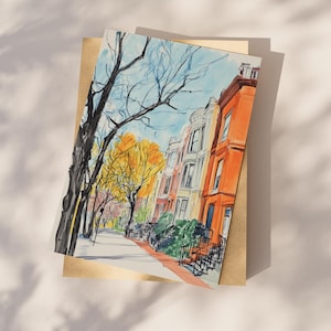 Cartão postal de Washington DC, esboço de Dupont, arte de Washington DC, presente e lembrança exclusivos de Washington DC, cartão de felicitações 4x6