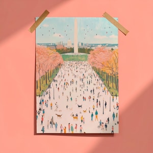 Washington DC Postcard: Fun at the National Mall, 4x6 Travel Souvenir Card