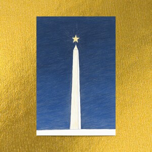 Postal navideña de Washington DC / Monumento a las estrellas