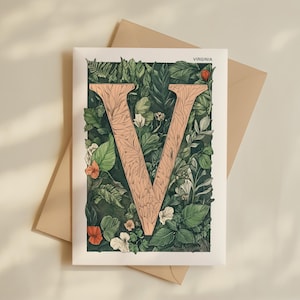 Virginia Postcard, V for Virginia: Green & Glorious, Virginia State Gift and Souvenir, 4x6 Greeting Card, Virginia Travel Postcard
