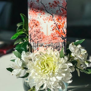 Vibrant cherry blossom art postcard with The Washington Monument, a unique Washington DC souvenir for spring lovers, cherry blossom postcard perfect for gifts or decor