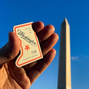 Washington DC Vinyl Kühlschrankmagnet, DC Karte Magnet, Reise Souvenir, Wahrzeichen Magnet, einzigartiges Washington DC Geschenk, langlebig und wetterfest