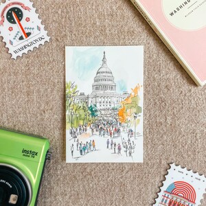 Washington DC Postcard, A Capitol Spring, Washington DC Art, Unique Washington DC Gift And Souvenir, 4x6 Greeting Card