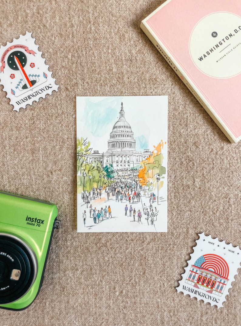 Washington DC Postcard, A Capitol Spring, Washington DC Art, Unique Washington DC Gift And Souvenir, 4x6 Greeting Card