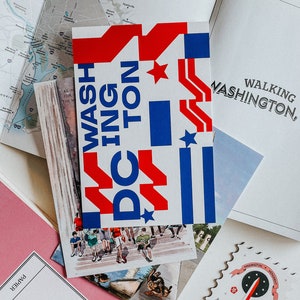 Modern Washington DC Postcard, W-Star Logo Design, Bold Patriotic Souvenir, Stylish Washington DC Collectible, Minimalist USA Travel Gift
