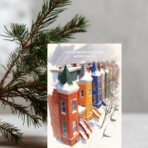 Postal navideña de Washington DC: Georgetown nevado