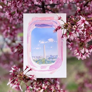 Cartolina di Washington DC, DC attende, arte ad acquerello, grazioso souvenir di Washington DC, regalo di viaggio e biglietto di auguri unico 4x6