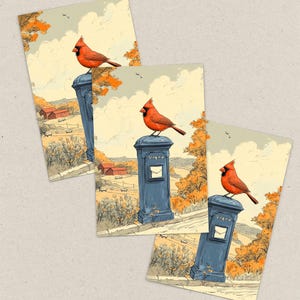 Virginia Cardinal Postcard, Cardinal Delivery, Red Cardinal Bird Art, Virginia State Symbol Souvenir, Elegant 4x6 Cardinal Postcard