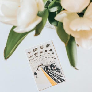 Washington DC Metro Postcard, Lines of the Capital, Watercolor Art, Unique DC Souvenir, Locally Made 4x6 Greeting Card