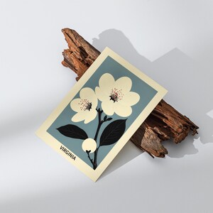 Cartão postal da flor de cerejeira da Virgínia, sonho da flor de cerejeira da Virgínia, lembrança do estado da Virgínia, presente exclusivo da Virgínia, cartão de felicitações 4x6