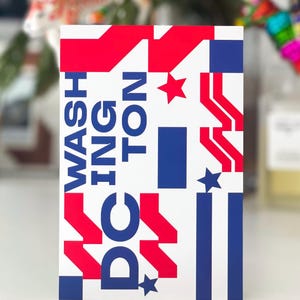Modern Washington DC Postcard, W-Star Logo Design, Bold Patriotic Souvenir, Stylish Washington DC Collectible, Minimalist USA Travel Gift
