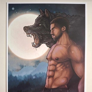 Alpha in the Moonlight - A4 Art Poster Print