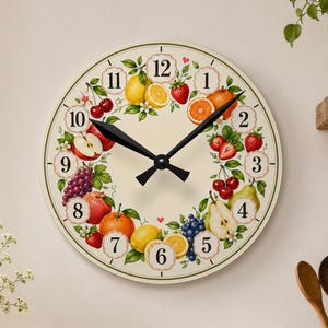 Keukenfruit-wandklok | Ronde of vierkante klok van acryl