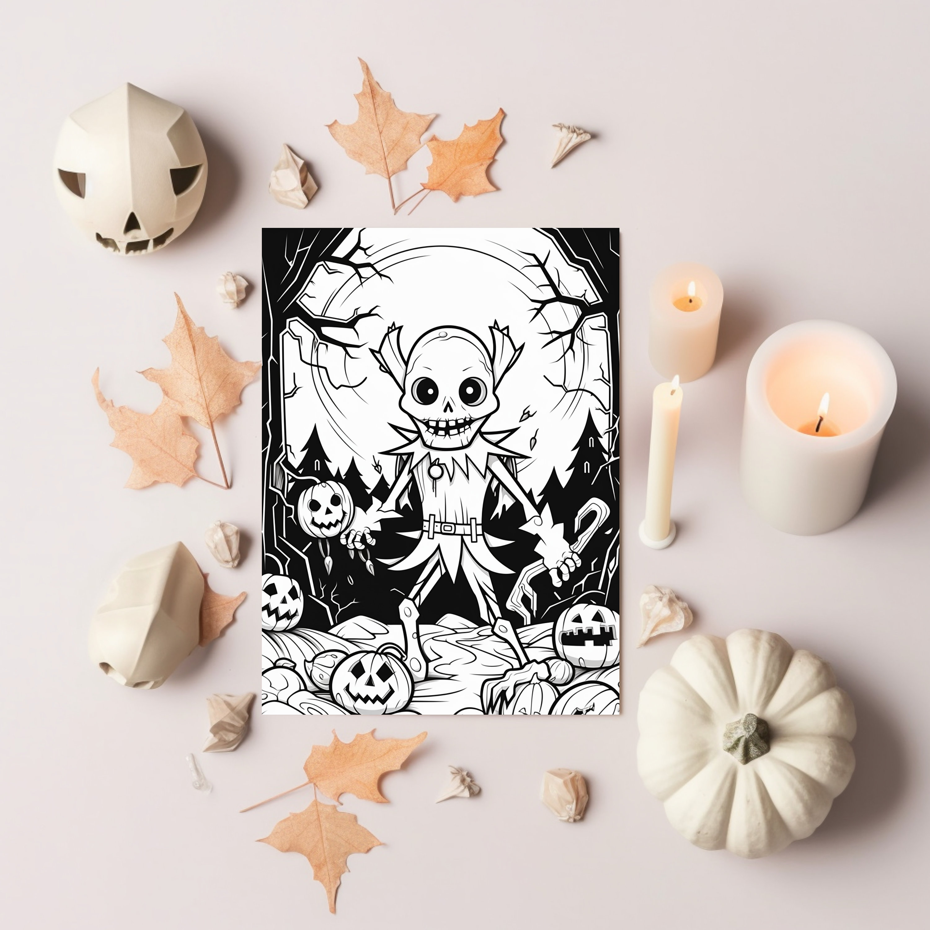Creepy Clown Coloring Page