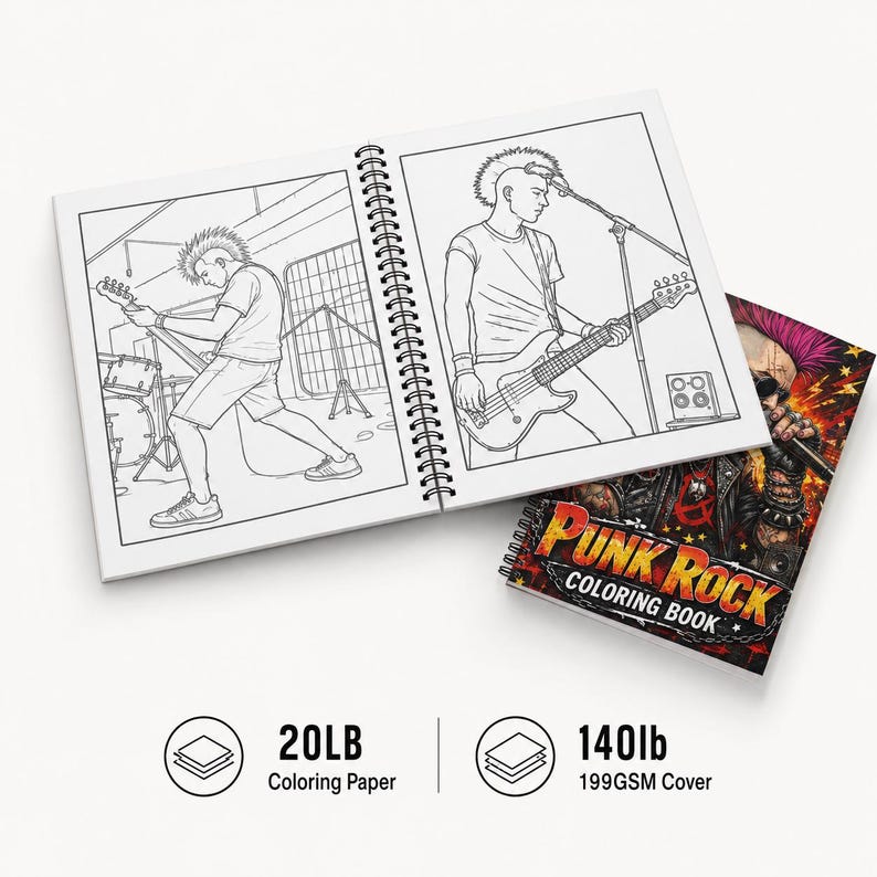 Punkrock målarbok | 50 djärva målarbilder för tonåringar och vuxna bild 15