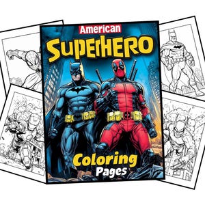 American Superhero Coloring Pages | Superhero Coloring | Superhero Printable | Kids Coloring Pages | Hero Coloring | Comic Coloring Book