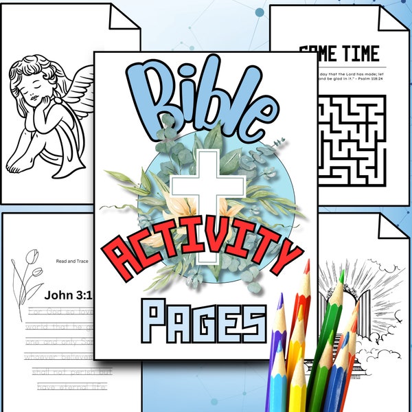 120 Bible Activity Pages | Printable Activity Page | Coloring Pages | Bible Activity Pages | Christian Activity Pages | Christian Homeschool