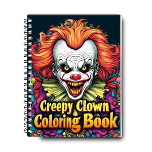 Gruseliges Clown Malbuch | Halloween Färbung | Horror-Färbung | Gruselige Färbung | Gruselige Clown Färbung | Kinder Ausmalen | Erwachsene Färbung