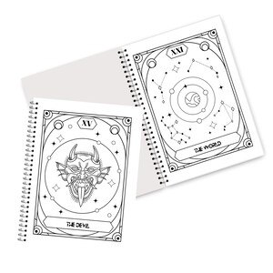 Major Arcana Tarot Coloring Book for Adults & Teens - 25 Mystical Grimoire-Style Bold Coloring Pages image 6