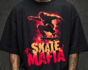Skate Mafia Graphic Tee: Unisex Garment-Dyed Skateboard T-Shirt