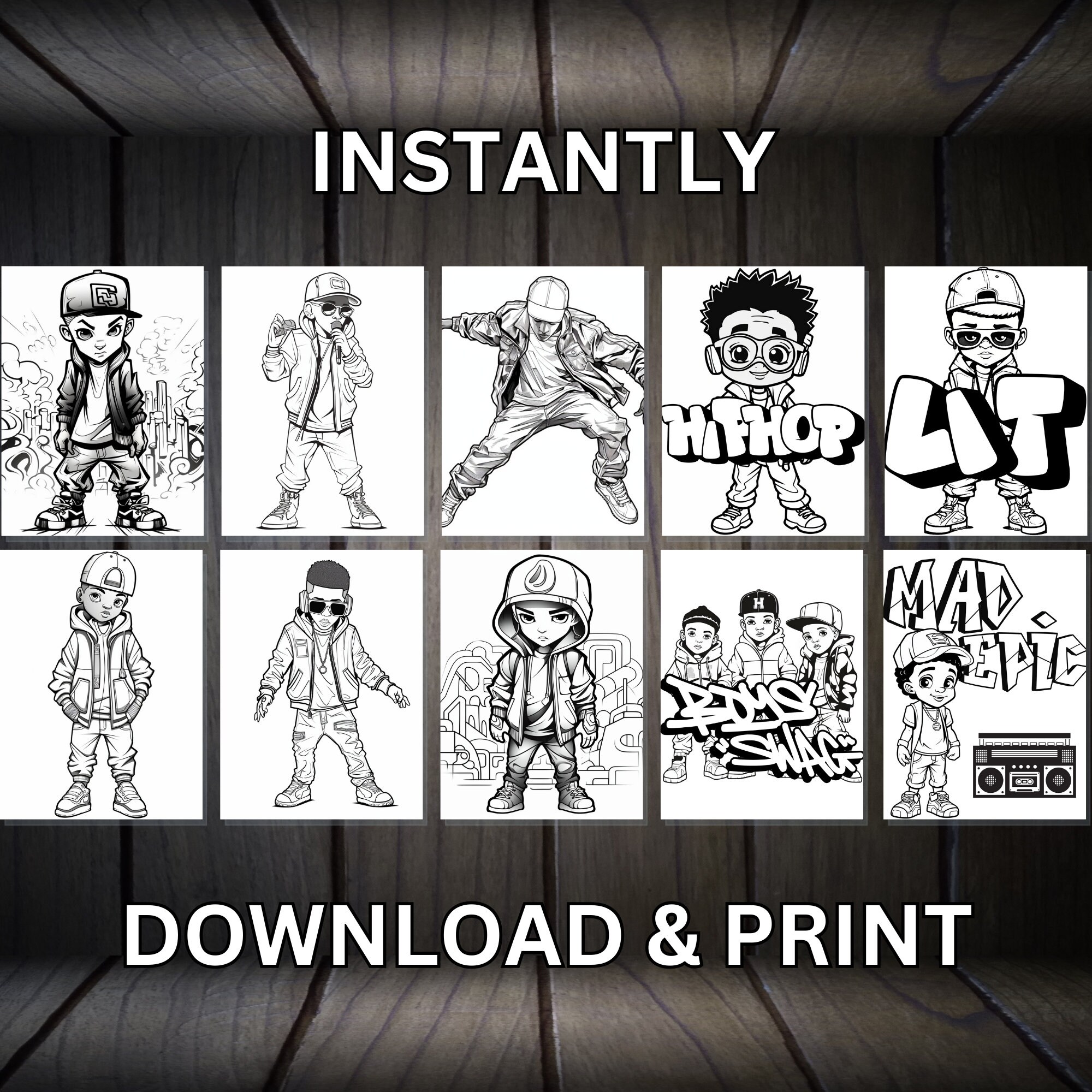 Pattern For Gift Rapper Rapper Pattern Drawing Templates 4 Pcs Hip-Hop Graffiti Stencils With ...