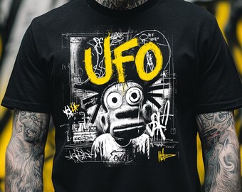 Vibrazioni extraterrestri: maglietta con grafica graffiti UFO