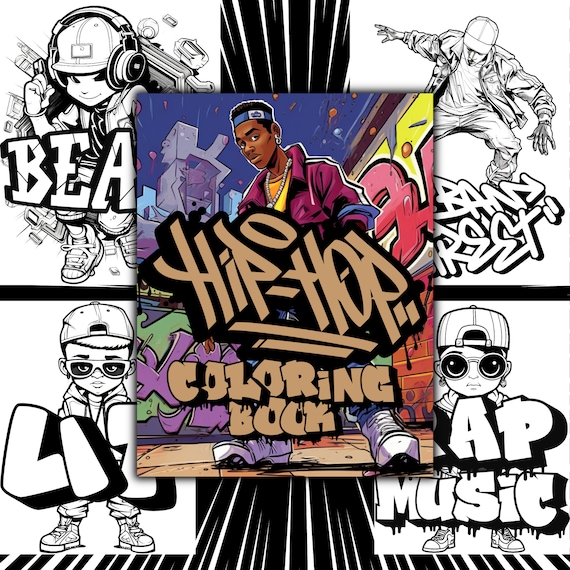 Hiphop Graffiti Coloring Book Graffiti Coloring Pages Urban Art Coloring Graffiti  Book 25 Hip Hop Coloring Pages Graffiti Book 