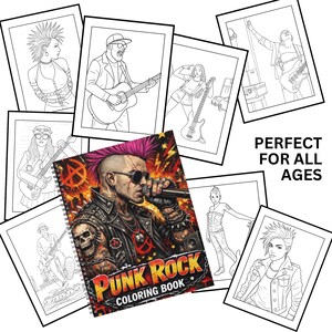 Punkrock målarbok | 50 djärva målarbilder för tonåringar och vuxna bild 6