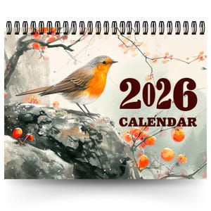 2026 Bird Calendar | 12 Month Calendar | Watercolor Birds | Bird Lover Calendar | Wildlife Calendar | Gift For Bird Lovers | Wall Calendar