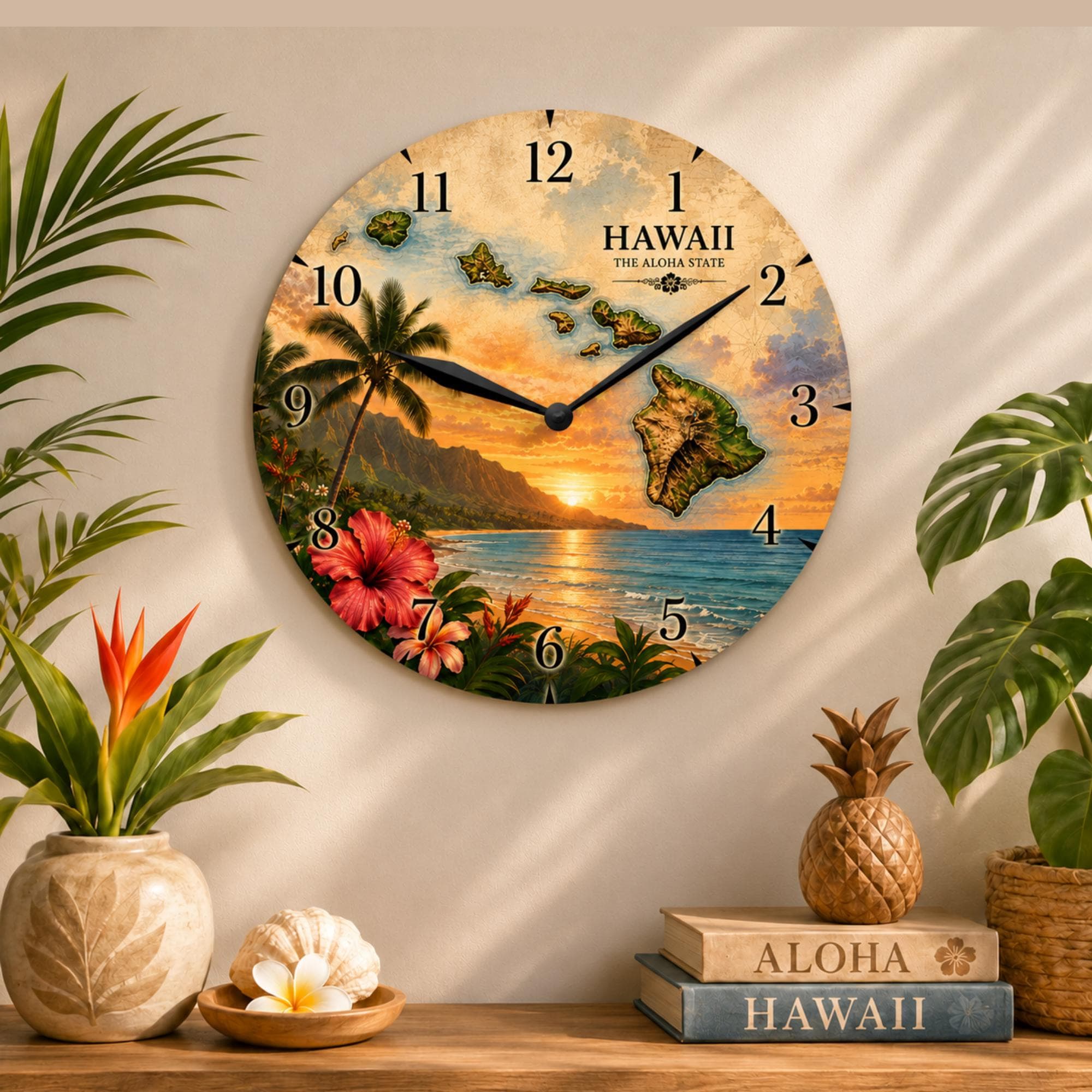 Hawaiian Wall Clock - Etsy