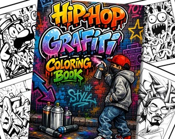 Hip Hop Graffiti Coloring Book: 50 Urban Coloring Pages (digital