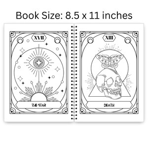 Major Arcana Tarot Coloring Book for Adults & Teens - 25 Mystical Grimoire-Style Bold Coloring Pages image 4
