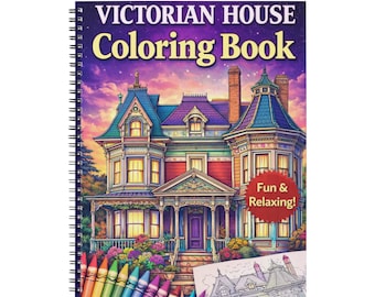 Victorian Houses Coloring Book: 44 Cozy Historic Home Coloring Pages